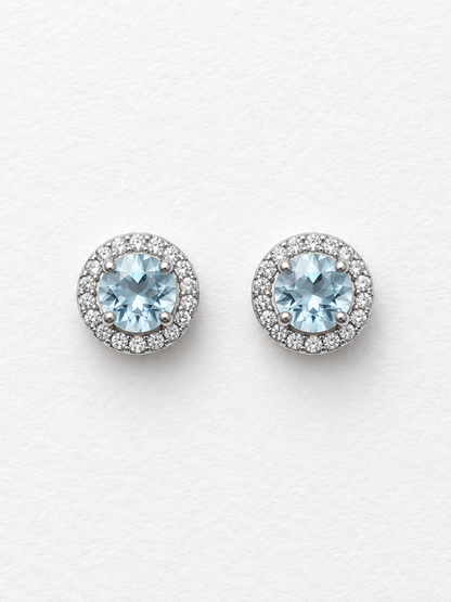 Starlight | Blue Topaz Stud Earrings in 925 Sterling Silver