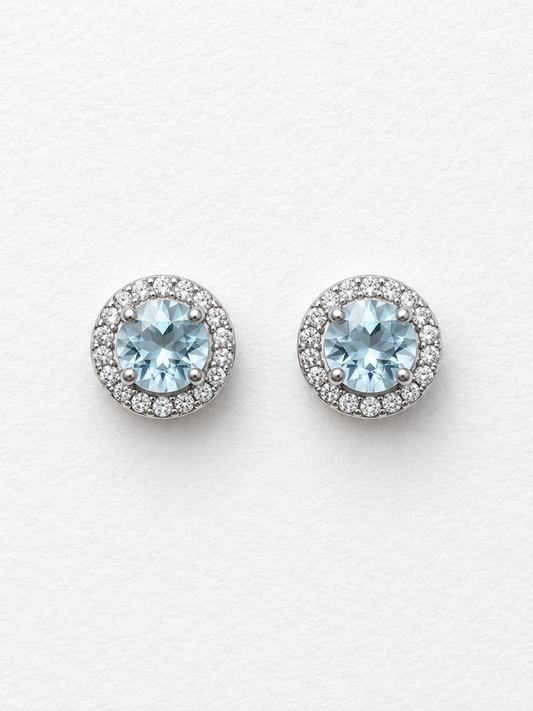 Starlight | Blue Topaz Stud Earrings in 925 Sterling Silver