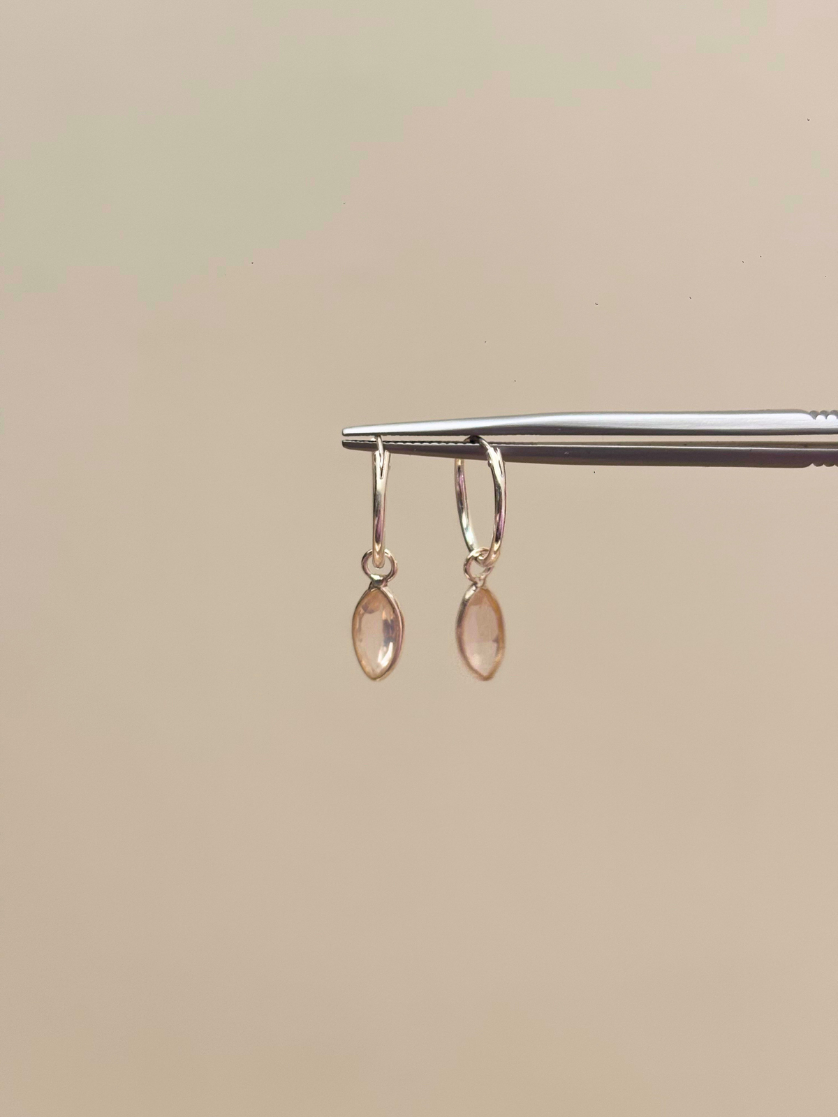 Leaf It to Me Marquise Charm Hoops in 925 Silver