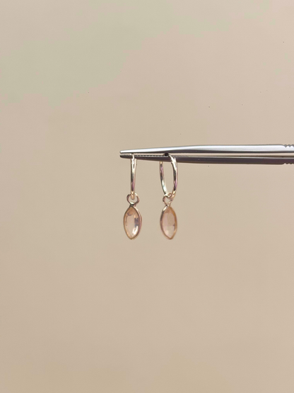 Leaf It to Me Marquise Charm Hoops in 925 Silver