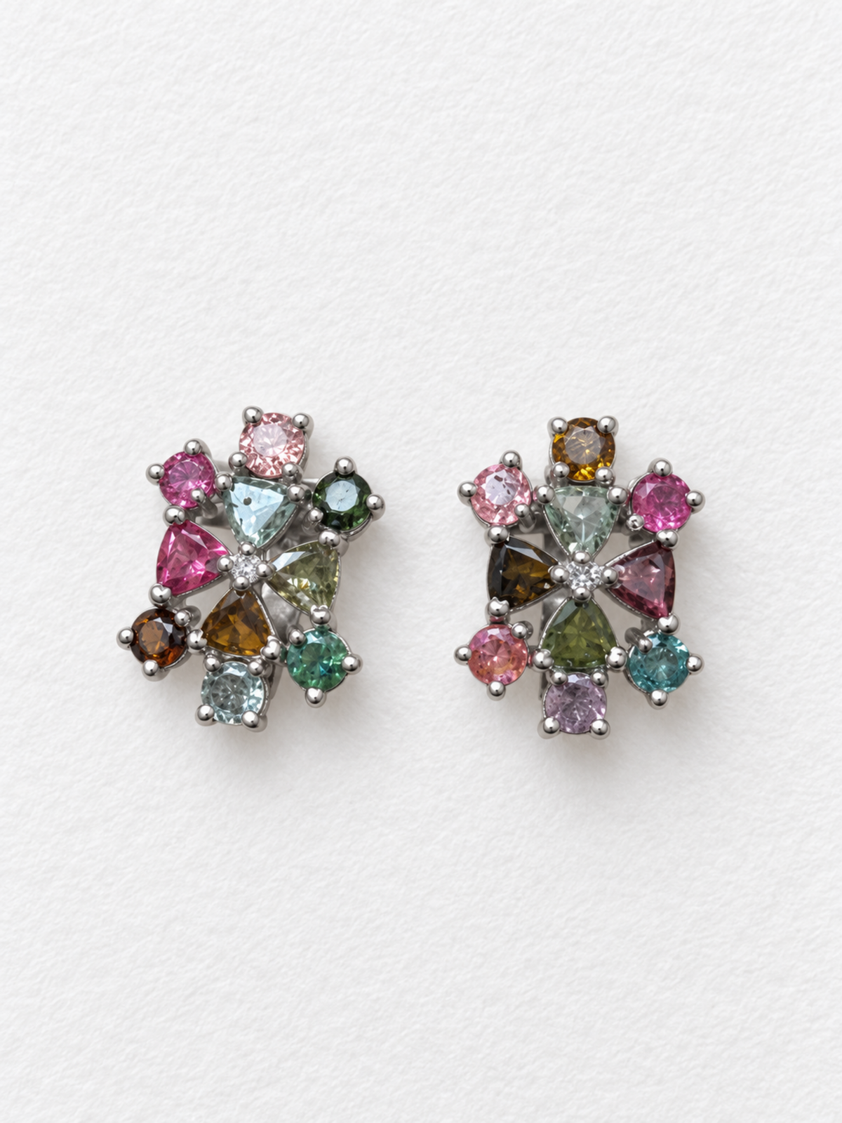 Confetti Crush Multicolour Tourmaline Studs in 925 Silver