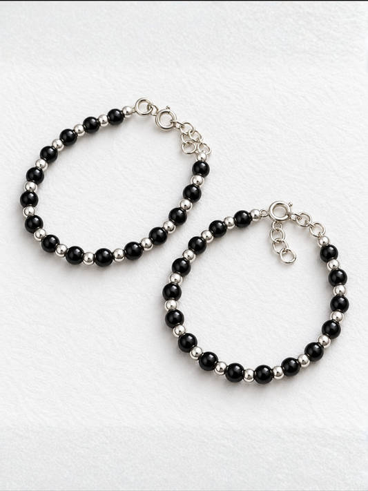 Little Dot of Drama 925 Silver Kids Nazaria Bracelet - Pair of 2