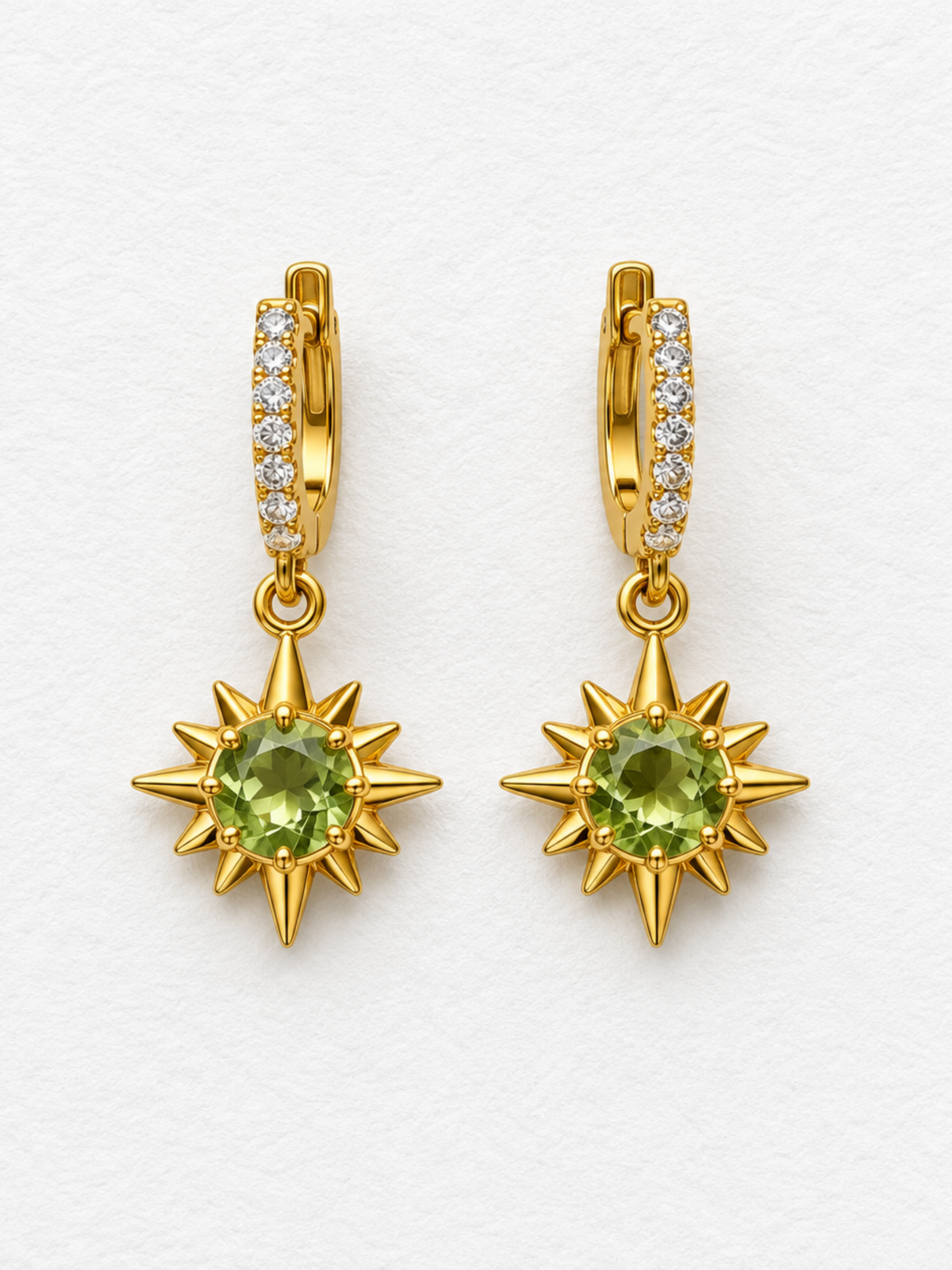 Wildest Dreams | Peridot Drop Hoop Earrings in 925 Sterling Silver