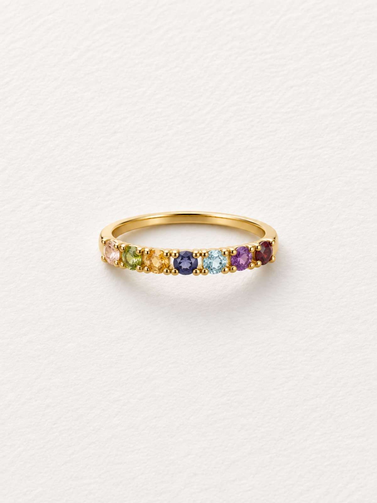 Bejeweled | Multicolour Stone Band Ring in 925 Sterling Silver