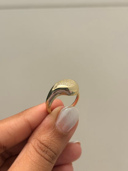Curve Appeal Adjustable 925 Silver Ring - Gold or Rose Gold