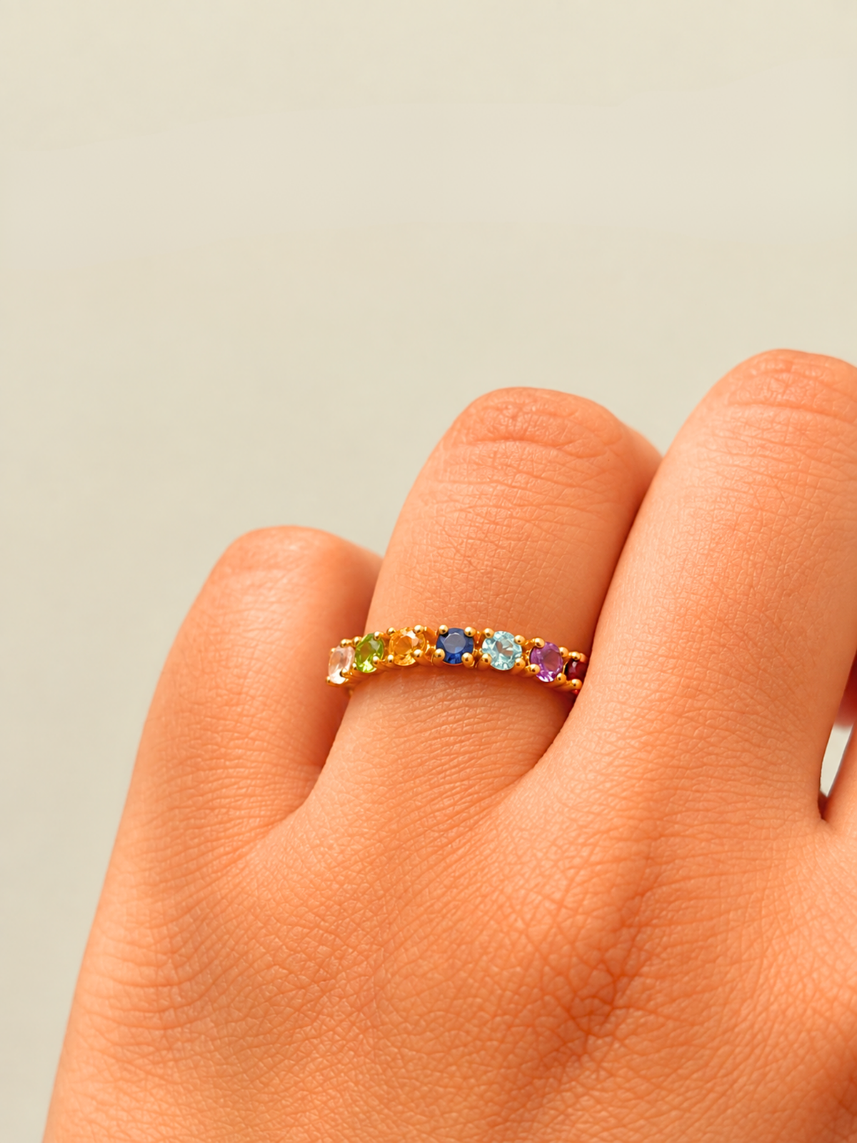 Bejeweled | Multicolour Stone Band Ring in 925 Sterling Silver