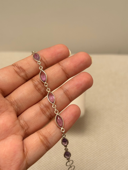 Amethyst Marquise Bracelet in 925 Sterling Silver Ð February Birthstone