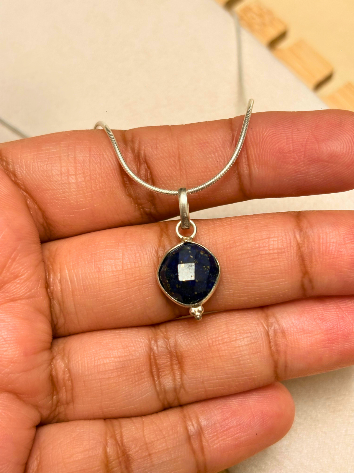 Lapis Lazuli Pendant in 925 Sterling Silver