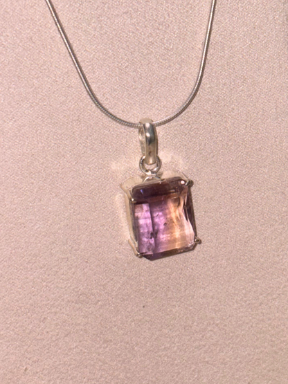 Ametrine Rectangle Pendant in 925 Sterling Silver
