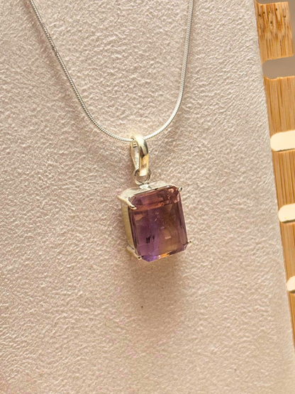Ametrine Rectangle Pendant in 925 Sterling Silver