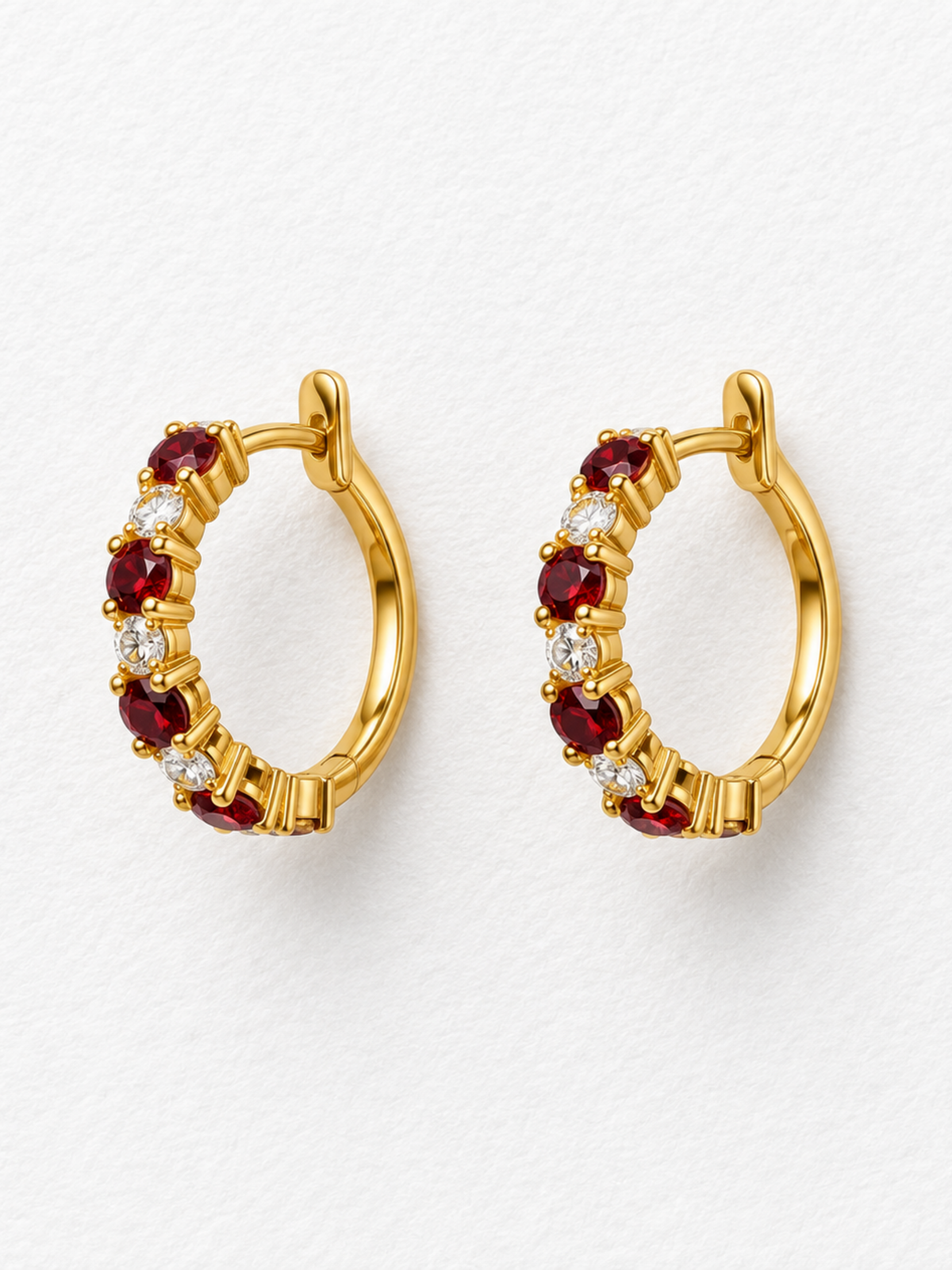 Merlot After Hours | Garnet Hoop Earrings in 925 Sterling Silver