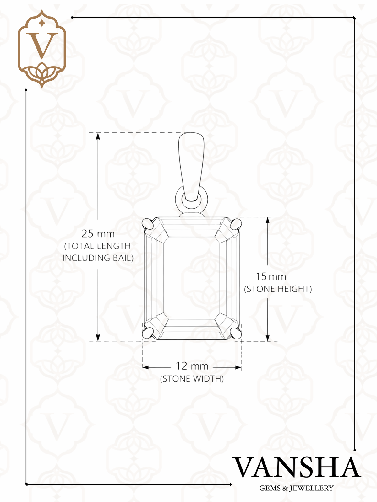 Ametrine Rectangle Pendant in 925 Sterling Silver