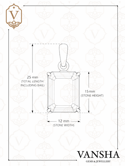Ametrine Rectangle Pendant in 925 Sterling Silver