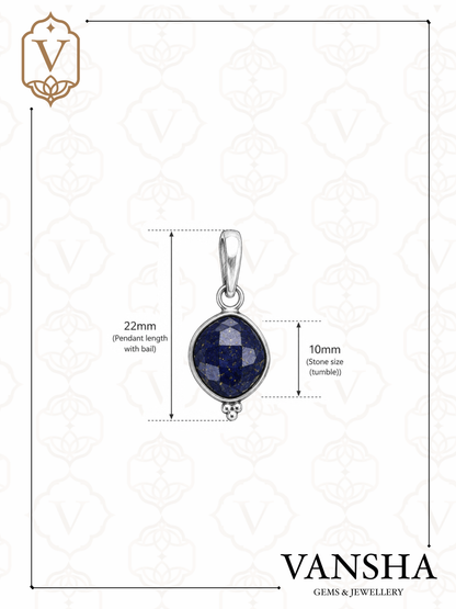 Lapis Lazuli Pendant in 925 Sterling Silver