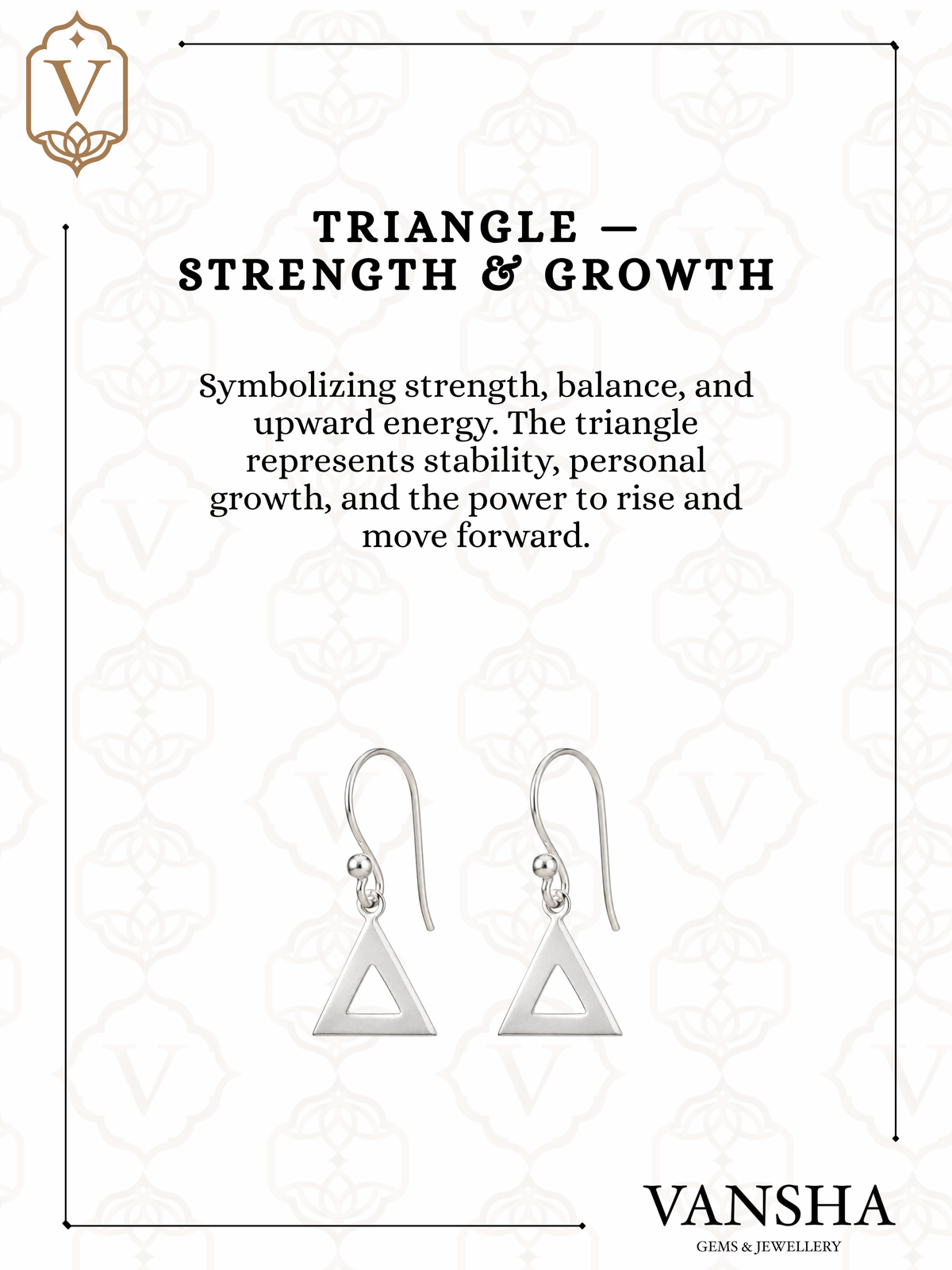 Minimal Triangle Cutout Drop Earrings in 925 Silver