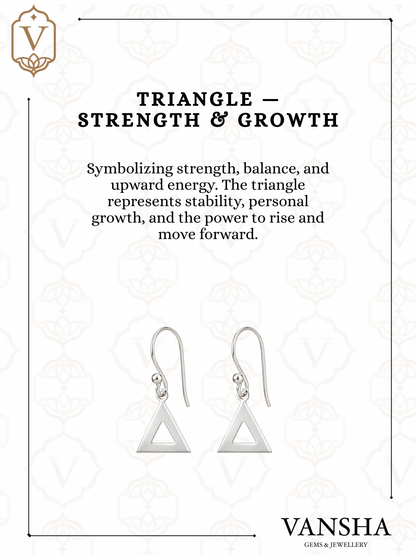Minimal Triangle Cutout Drop Earrings in 925 Silver