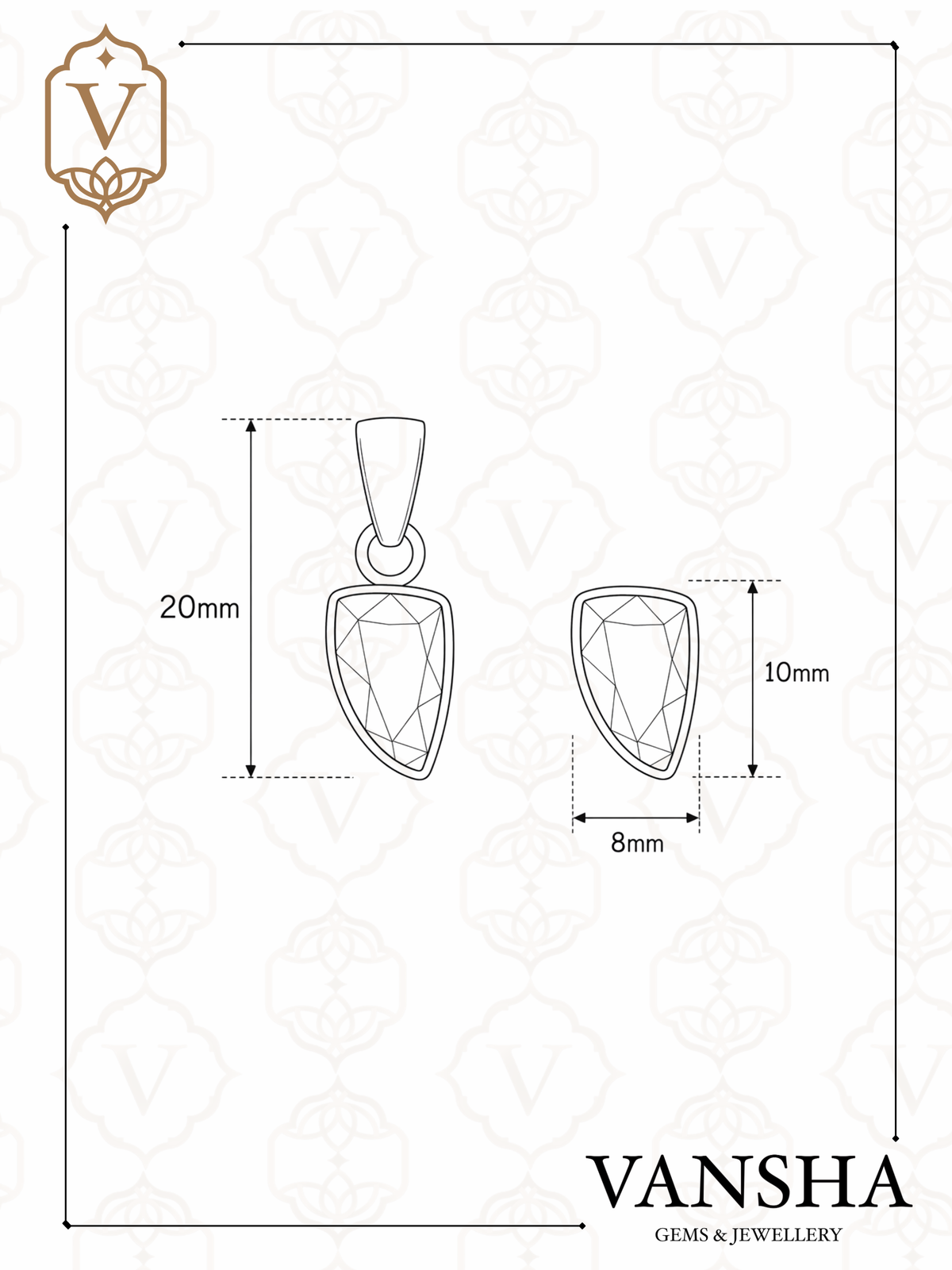 Citrine Geometric Pendant in 925 Sterling Silver
