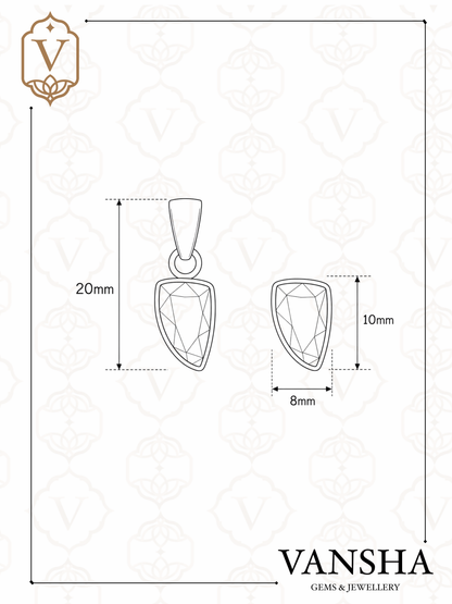 Citrine Geometric Pendant in 925 Sterling Silver