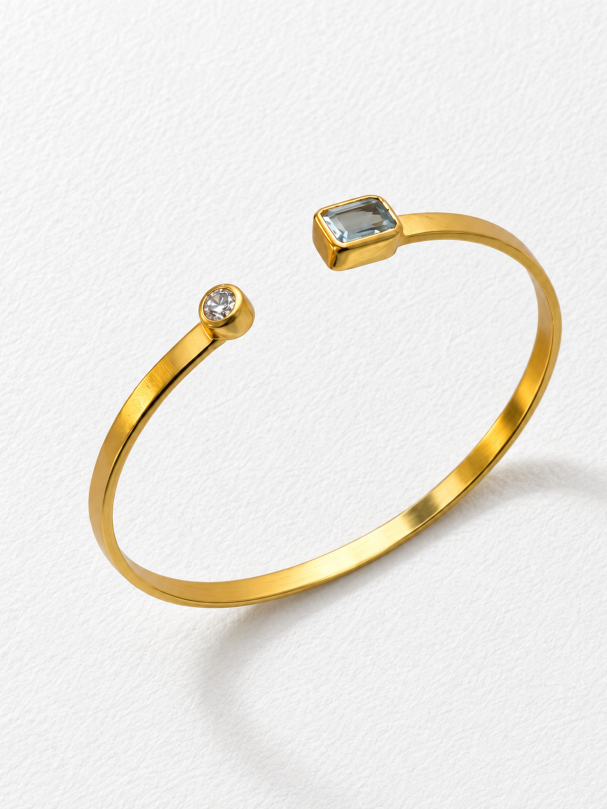Blue Crush | Blue Topaz Open Bangle in 925 Sterling Silver
