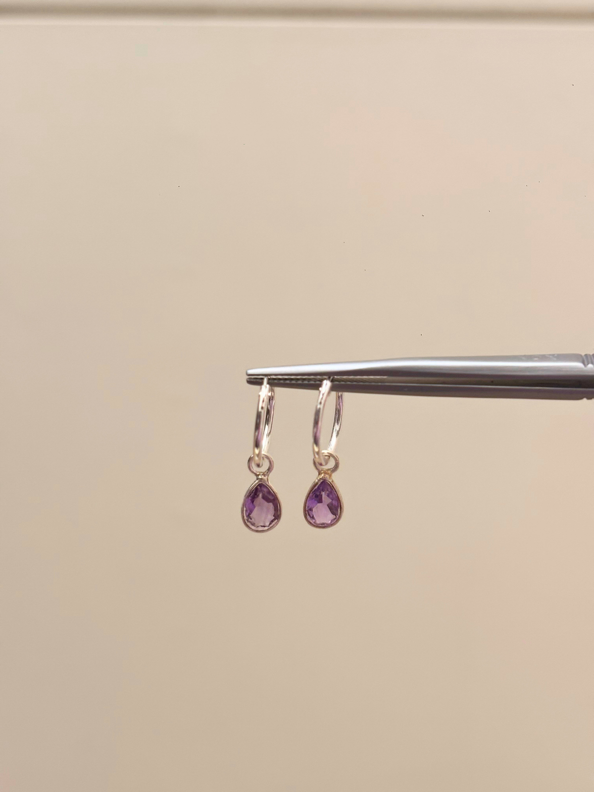 Drop Everything Teardrop Charm Hoops in 925 Silver