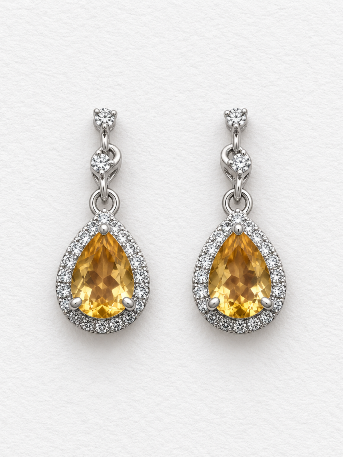 Butter Tears | Citrine Drop Earrings in 925 Sterling Silver