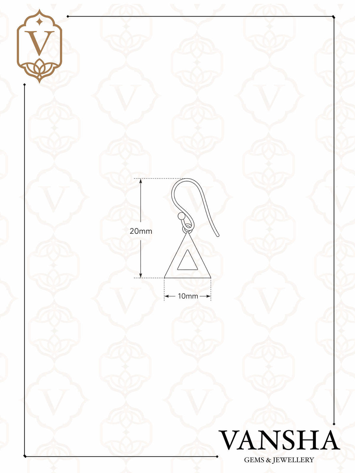 Minimal Triangle Cutout Drop Earrings in 925 Silver