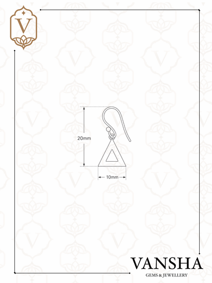 Minimal Triangle Cutout Drop Earrings in 925 Silver