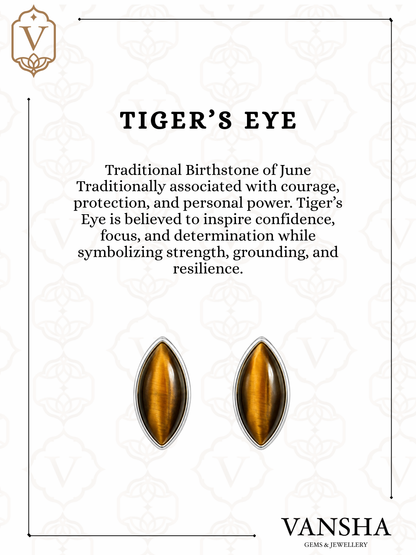 Oval Cabochon Gemstone Stud Earrings in 925 Silver