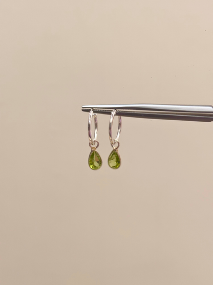 Drop Everything Teardrop Charm Hoops in 925 Silver