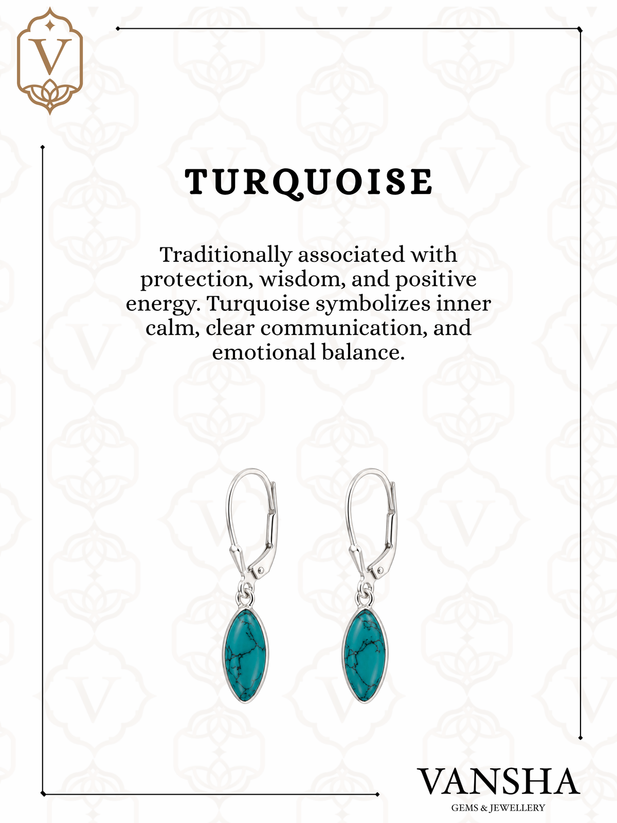 Marquise Gemstone Leverback Drop Earrings in 925 Silver