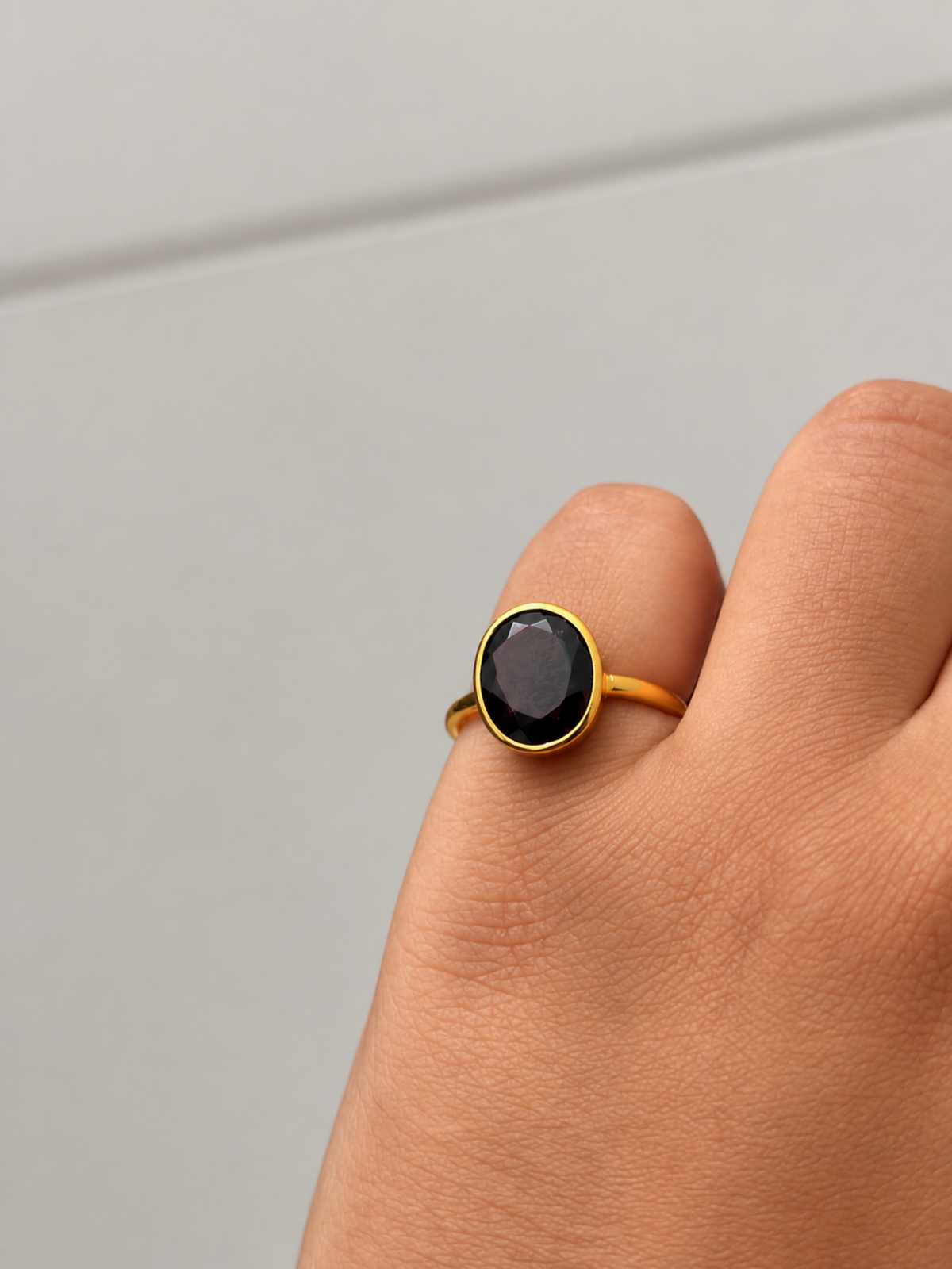 Maroon | Garnet Oval Ring in 925 Sterling Silver