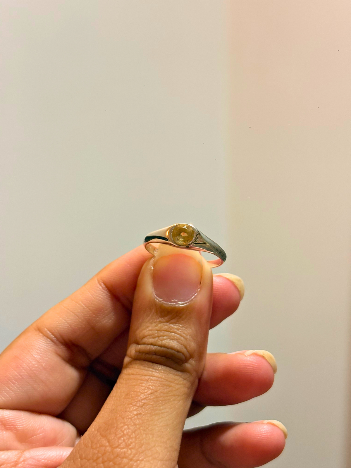 Minimalist Round Signet Gemstone Ring in 925 Sterling Silver | Citrine, Amethyst, Blue Topaz & Green Onyx