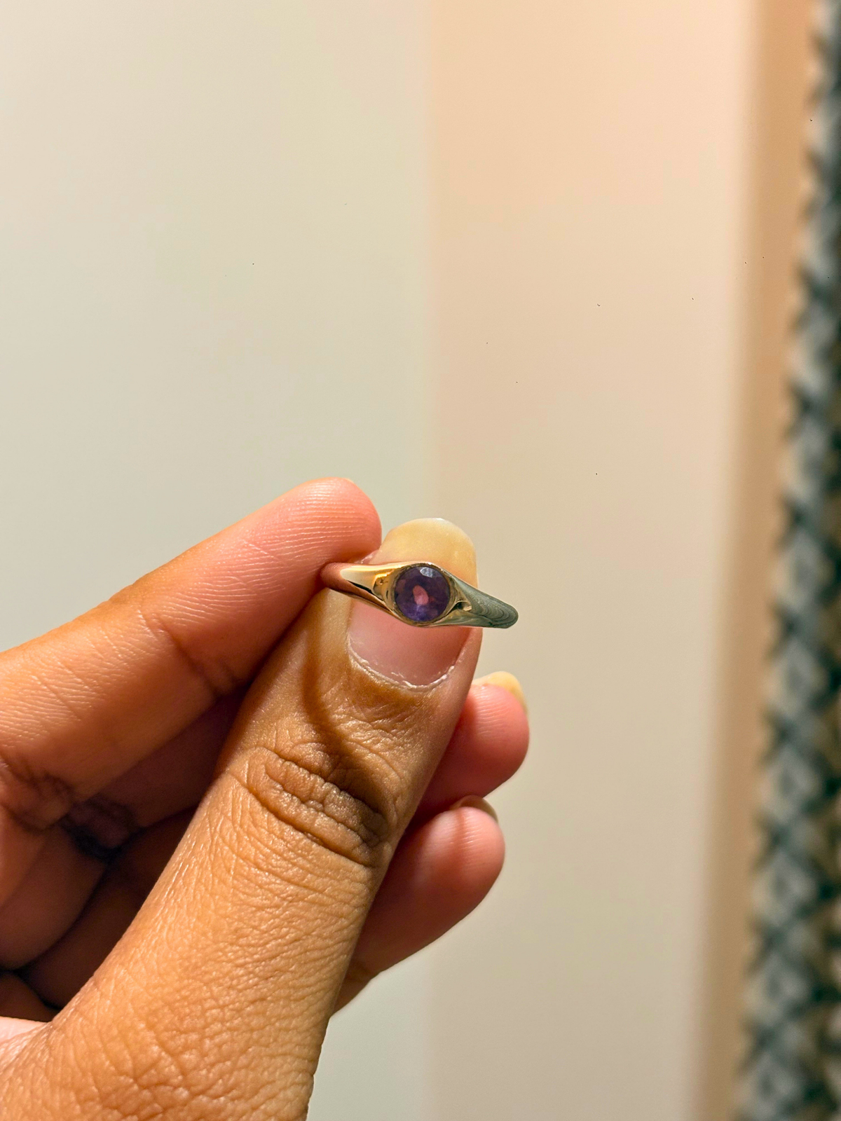 Minimalist Round Signet Gemstone Ring in 925 Sterling Silver | Citrine, Amethyst, Blue Topaz & Green Onyx