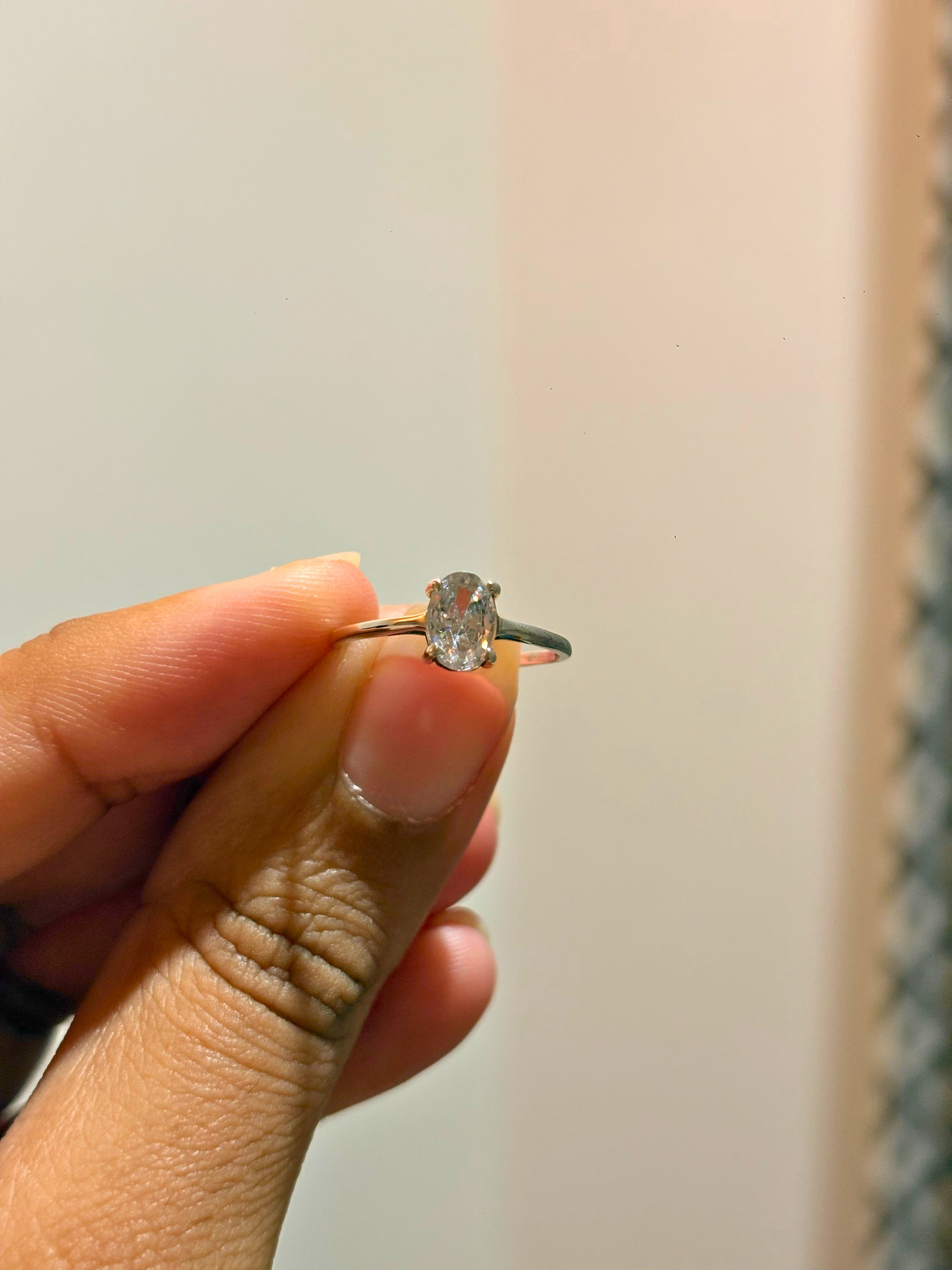 Oval Gemstone Solitaire Ring in 925 Sterling Silver | Natural Black Onyx, Carnelian, Smoky Topaz & White CZ