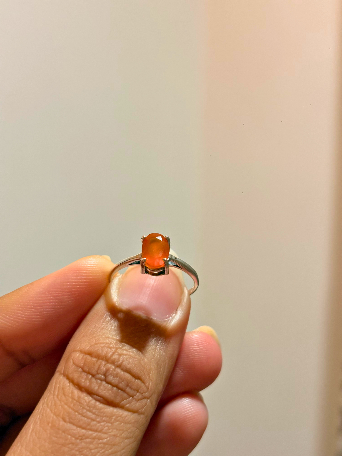 Oval Gemstone Solitaire Ring in 925 Sterling Silver | Natural Black Onyx, Carnelian, Smoky Topaz & White CZ