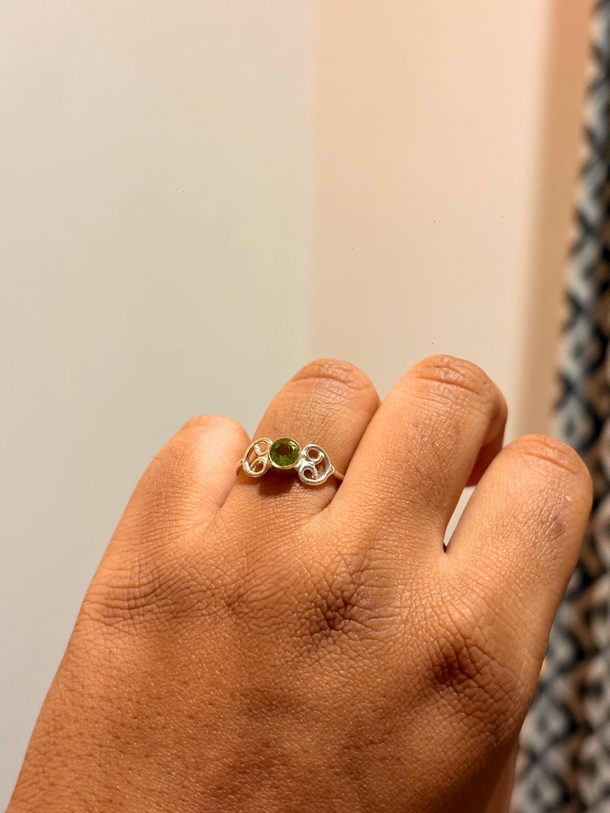 Natural Round Gemstone Scroll Ring in 925 Sterling Silver | Amethyst, Black Onyx, Garnet & Peridot