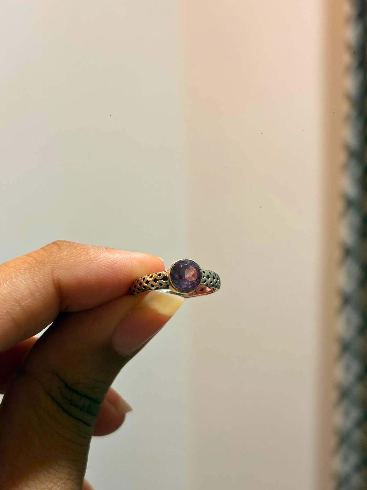 Natural Round Gemstone Ring in 925 Sterling Silver | Labradorite, Amethyst, Citrine & Blue Topaz