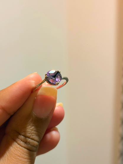 Leaf Gemstone Ring in 925 Sterling Silver • Nature Inspired Handmade Ring • Minimalist Birthstone Jewelry