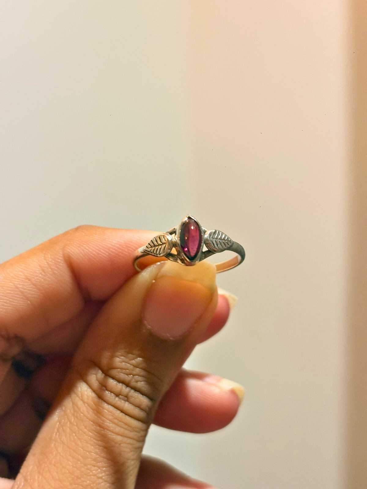 Marquise Gemstone Leaf Ring in 925 Sterling Silver • Handmade Nature Inspired Birthstone Ring • Minimalist Jewelry