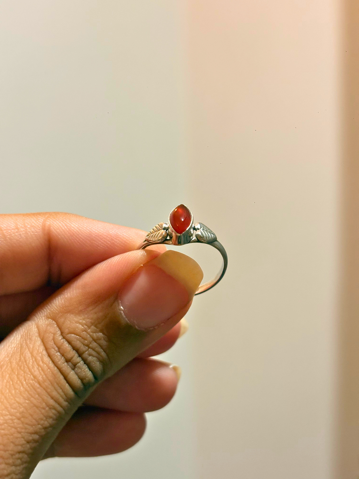 Marquise Gemstone Leaf Ring in 925 Sterling Silver • Handmade Nature Inspired Birthstone Ring • Minimalist Jewelry