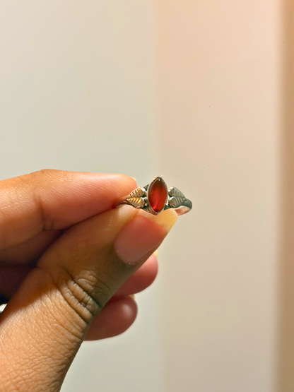 Marquise Gemstone Leaf Ring in 925 Sterling Silver • Handmade Nature Inspired Birthstone Ring • Minimalist Jewelry