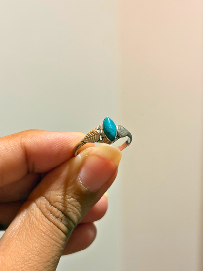 Marquise Gemstone Leaf Ring in 925 Sterling Silver • Handmade Nature Inspired Birthstone Ring • Minimalist Jewelry