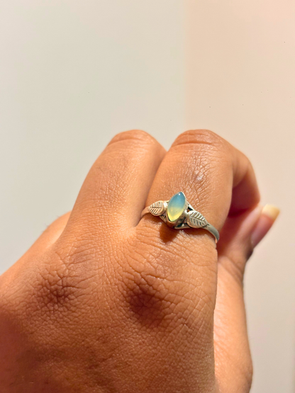 Marquise Gemstone Leaf Ring in 925 Sterling Silver • Handmade Nature Inspired Birthstone Ring • Minimalist Jewelry