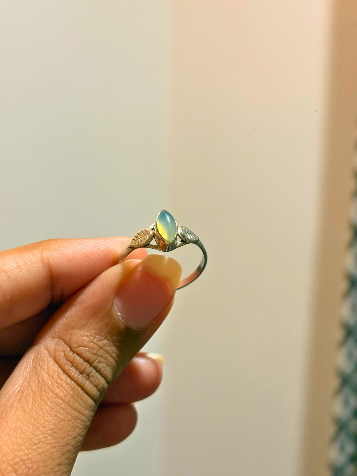 Marquise Gemstone Leaf Ring in 925 Sterling Silver • Handmade Nature Inspired Birthstone Ring • Minimalist Jewelry