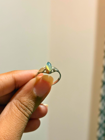 Marquise Gemstone Leaf Ring in 925 Sterling Silver • Handmade Nature Inspired Birthstone Ring • Minimalist Jewelry