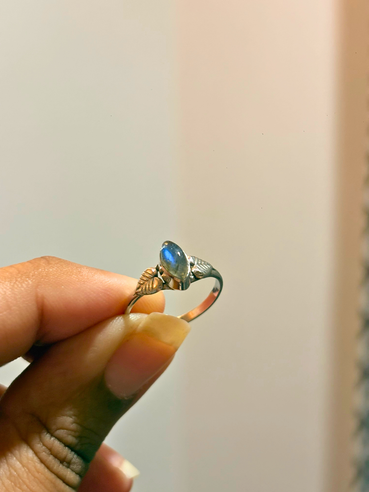 Marquise Gemstone Leaf Ring in 925 Sterling Silver • Handmade Nature Inspired Birthstone Ring • Minimalist Jewelry