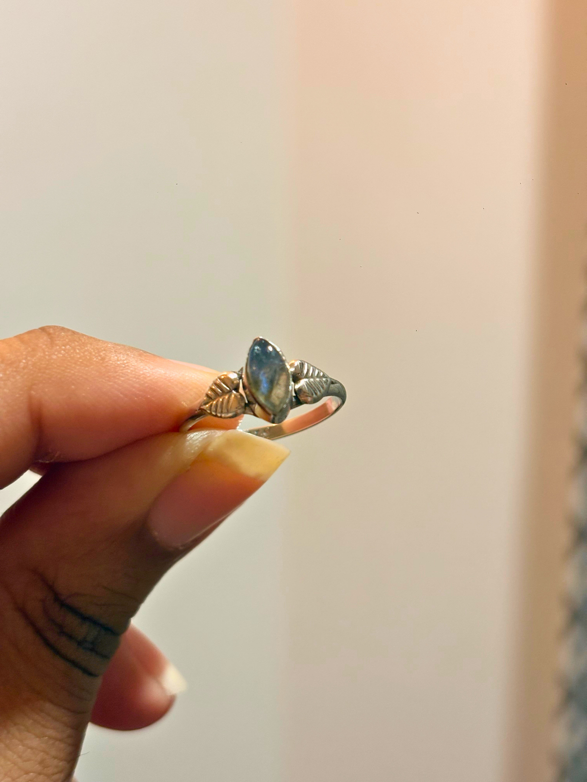 Marquise Gemstone Leaf Ring in 925 Sterling Silver • Handmade Nature Inspired Birthstone Ring • Minimalist Jewelry
