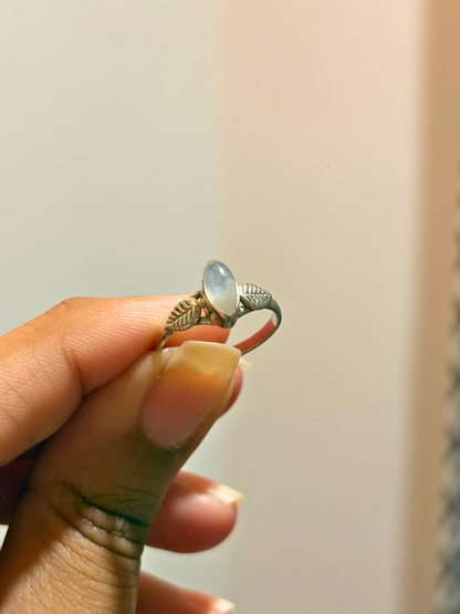 Marquise Gemstone Leaf Ring in 925 Sterling Silver • Handmade Nature Inspired Birthstone Ring • Minimalist Jewelry