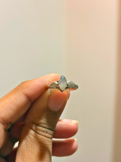 Marquise Gemstone Leaf Ring in 925 Sterling Silver • Handmade Nature Inspired Birthstone Ring • Minimalist Jewelry