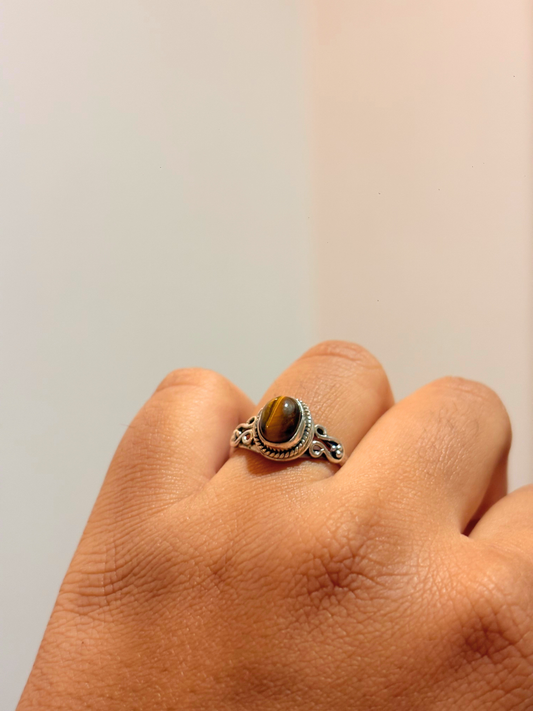 Oval Gemstone Filigree Ring in 925 Sterling Silver • Handmade Vintage Inspired Birthstone Ring • Boho Gemstone Jewelry